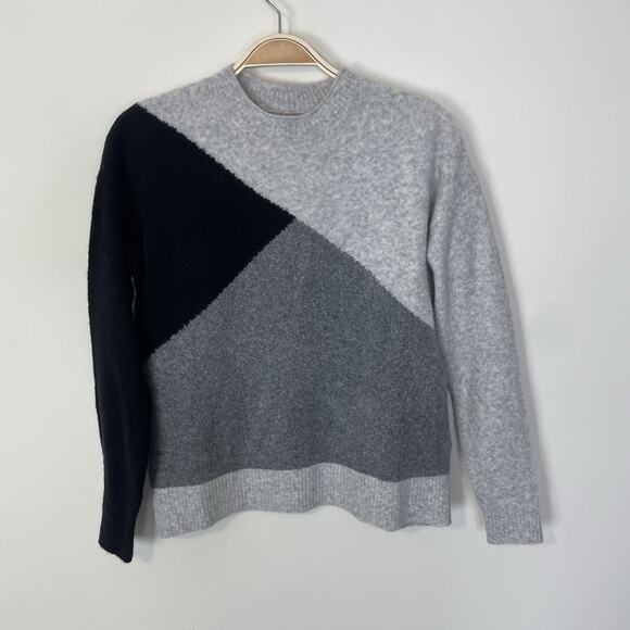 J. Crew Factory Colorblock Mockneck Sweater in Extra-Soft Yarn XXS BV340 Cozy - Picture 1 of 8